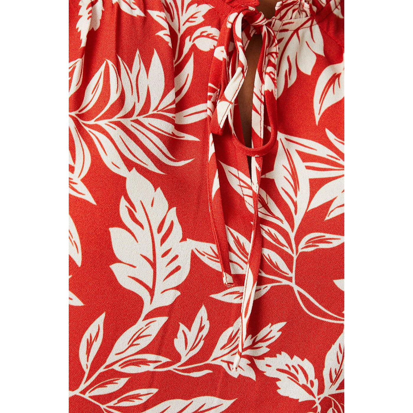 Red - Side - Dorothy Perkins Womens-Ladies Ruffles Sleeveless Blouse