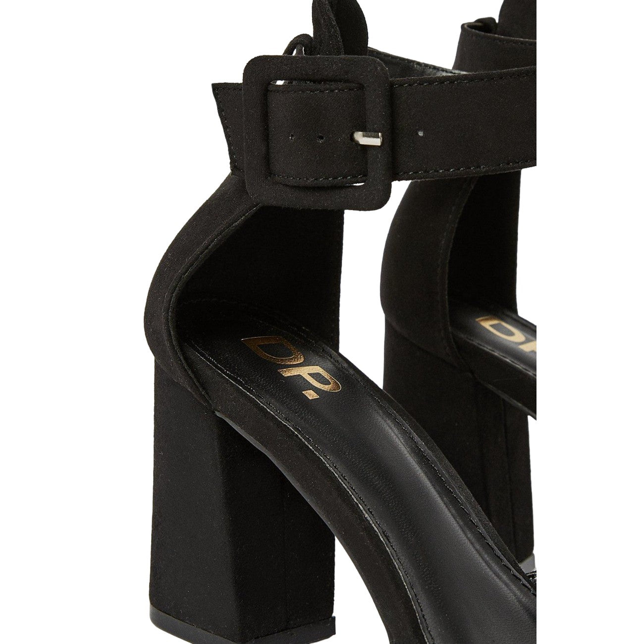Natural Black - Side - Dorothy Perkins Womens-Ladies Echo Pointed Buckle Detail Wide Court Shoes