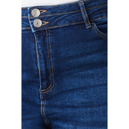 Mid Wash - Side - Dorothy Perkins Womens-Ladies Double Waist Detail Plus Skinny Jeans