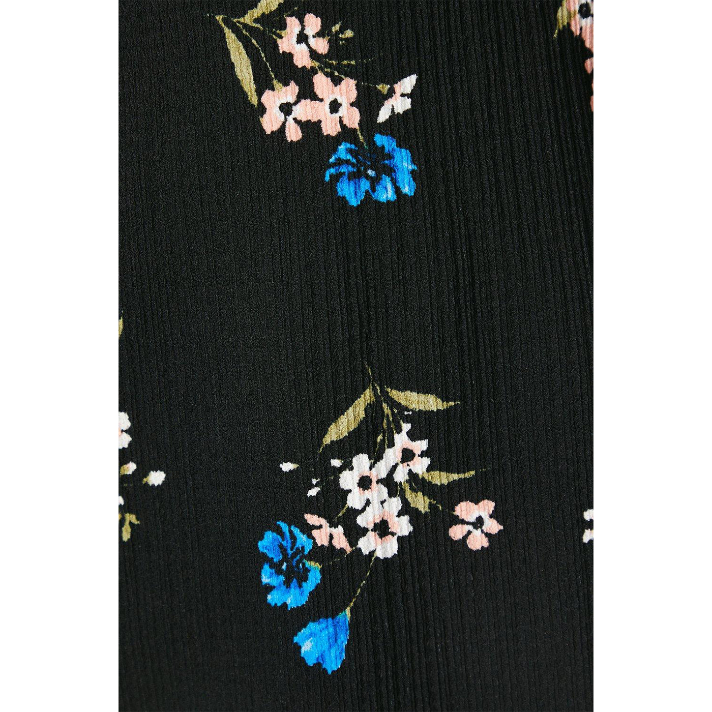Black - Side - Dorothy Perkins Womens-Ladies Floral V Neck Flutter Top