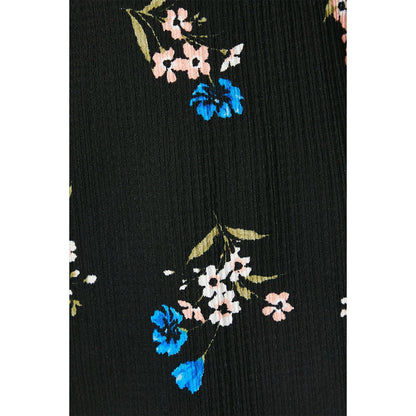 Black - Side - Dorothy Perkins Womens-Ladies Floral V Neck Flutter Top