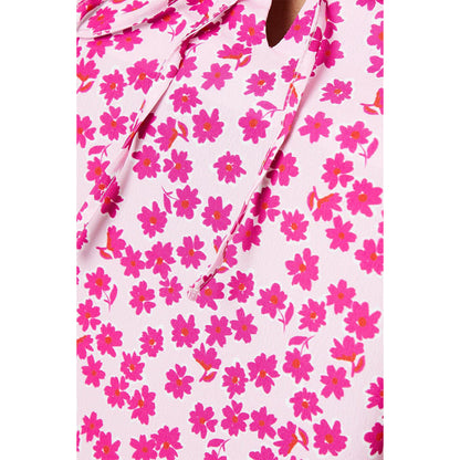 Pink - Side - Dorothy Perkins Womens-Ladies Floral Front Tie Blouse