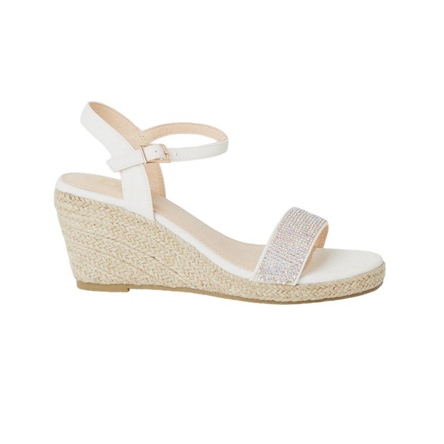 White - Back - Dorothy Perkins Womens-Ladies Renelle Diamante Wedge Sandals