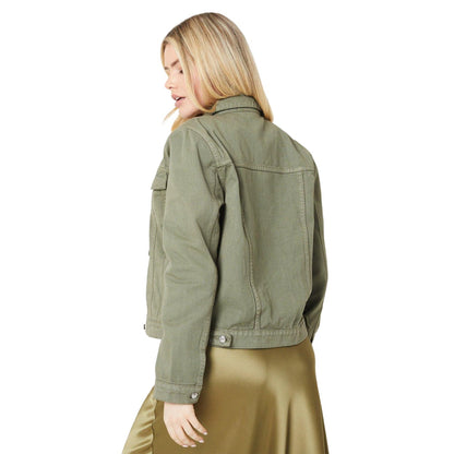 Khaki Green - Back - Dorothy Perkins Womens-Ladies Denim Jacket
