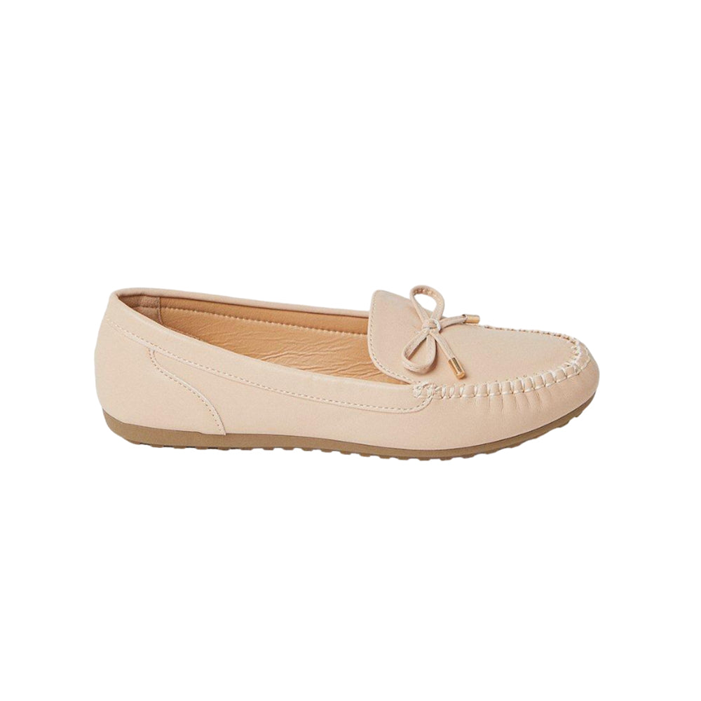 Blush - Back - Good For The Sole Womens-Ladies Nancy Comfort Bow Detail Moccasins