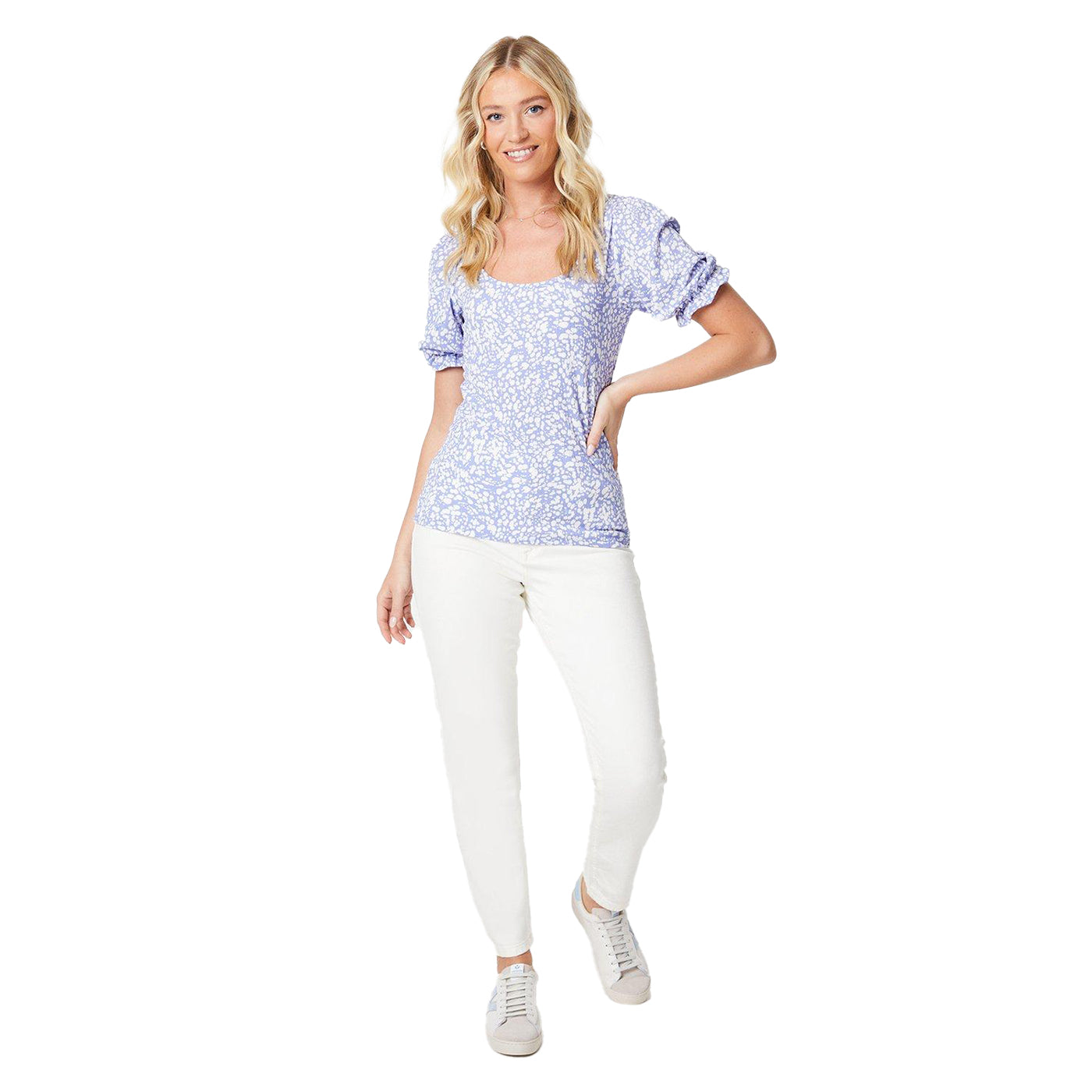 Blue - Lifestyle - Dorothy Perkins Womens-Ladies Abstract Scoop Neck Top
