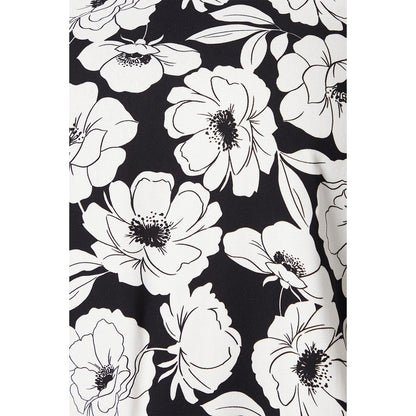 Black - Side - Dorothy Perkins Womens-Ladies Floral Plus Flutter Top