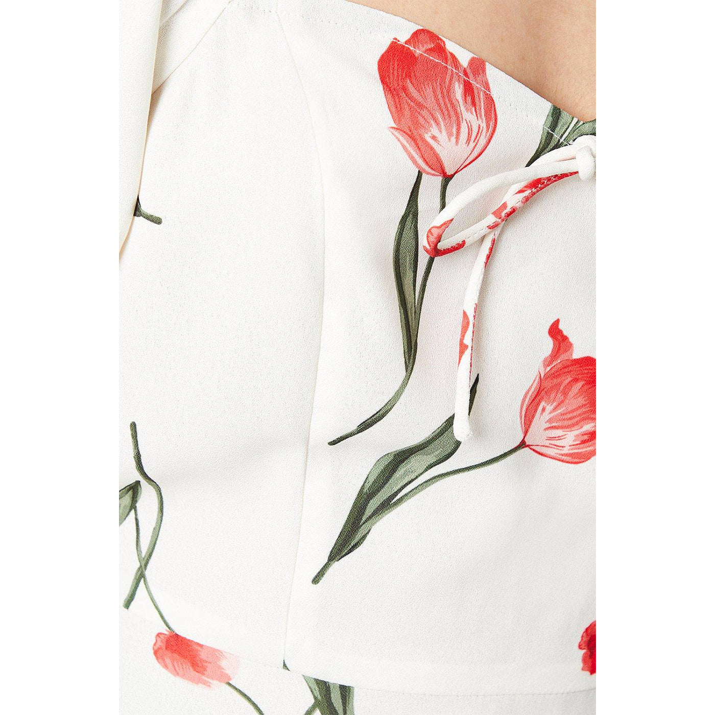 Ivory - Side - Dorothy Perkins Womens-Ladies Floral Sweetheart Top