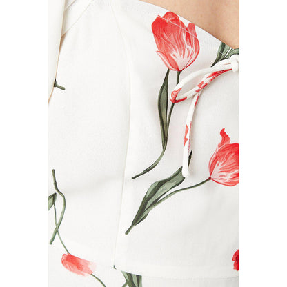 Ivory - Side - Dorothy Perkins Womens-Ladies Floral Sweetheart Top