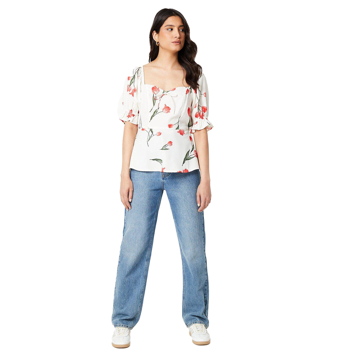 Ivory - Lifestyle - Dorothy Perkins Womens-Ladies Floral Sweetheart Top