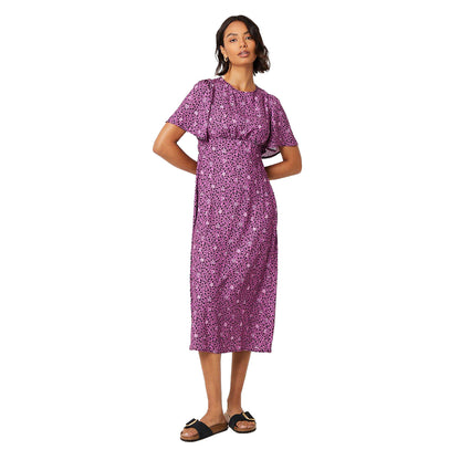 Purple - Front - Dorothy Perkins Womens-Ladies Floral Midi Dress