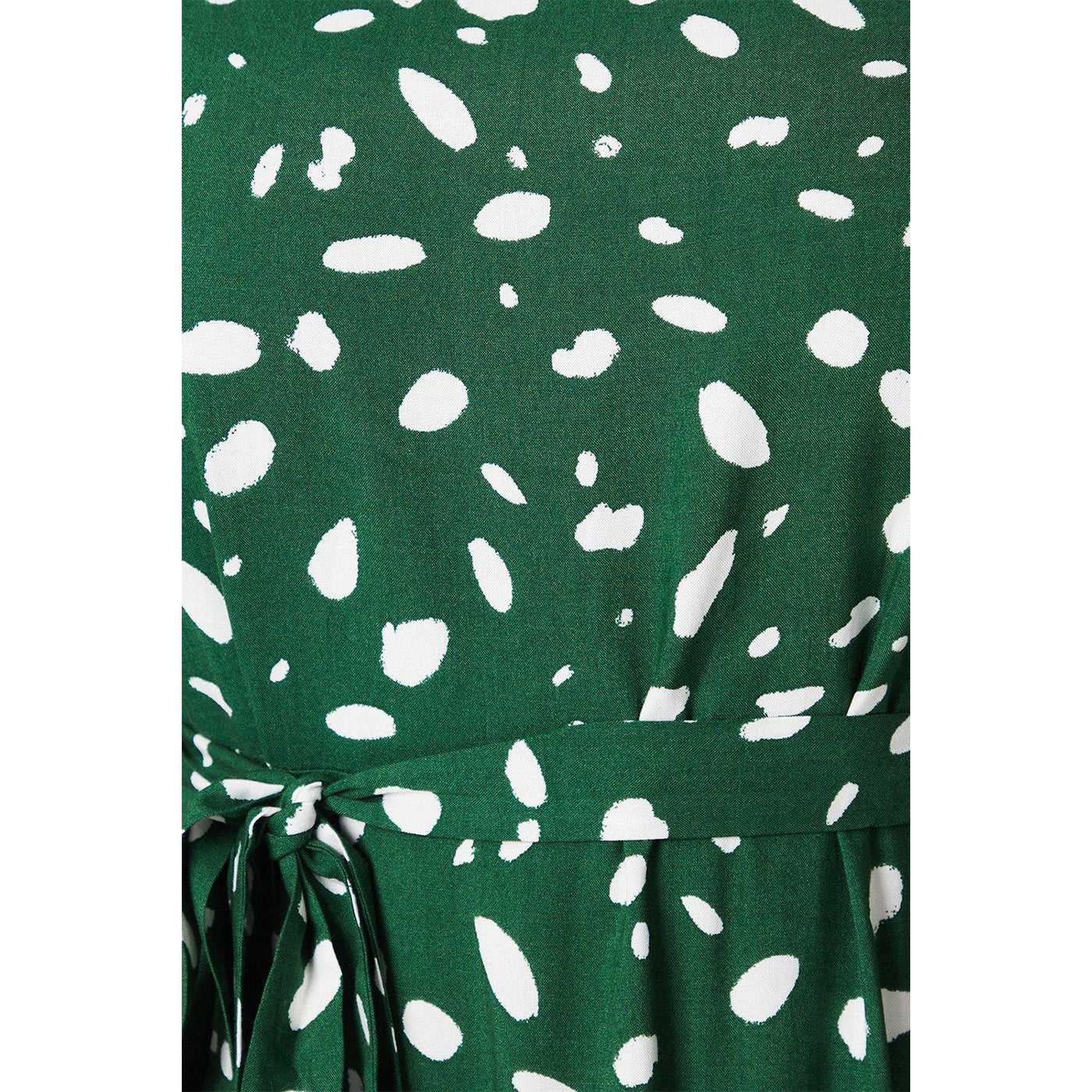 Green - Side - Dorothy Perkins Womens-Ladies Abstract Frill Hem Plus Midi Dress