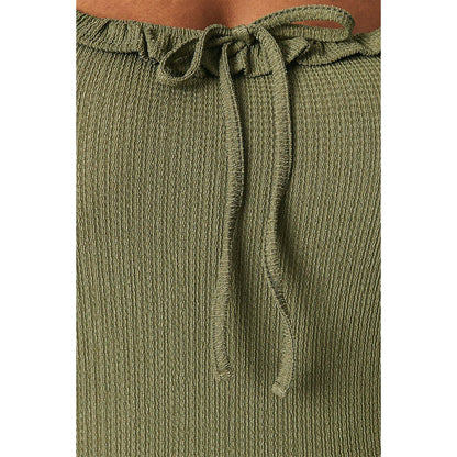 Khaki Green - Side - Dorothy Perkins Womens-Ladies Ruffle Neck Plus Jumpsuit