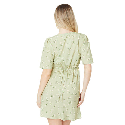 Sage - Back - Dorothy Perkins Womens-Ladies Floral Empire Mini Dress