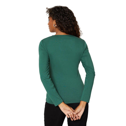 Green - Back - Dorothy Perkins Womens-Ladies Ruched Front Long-Sleeved T-Shirt