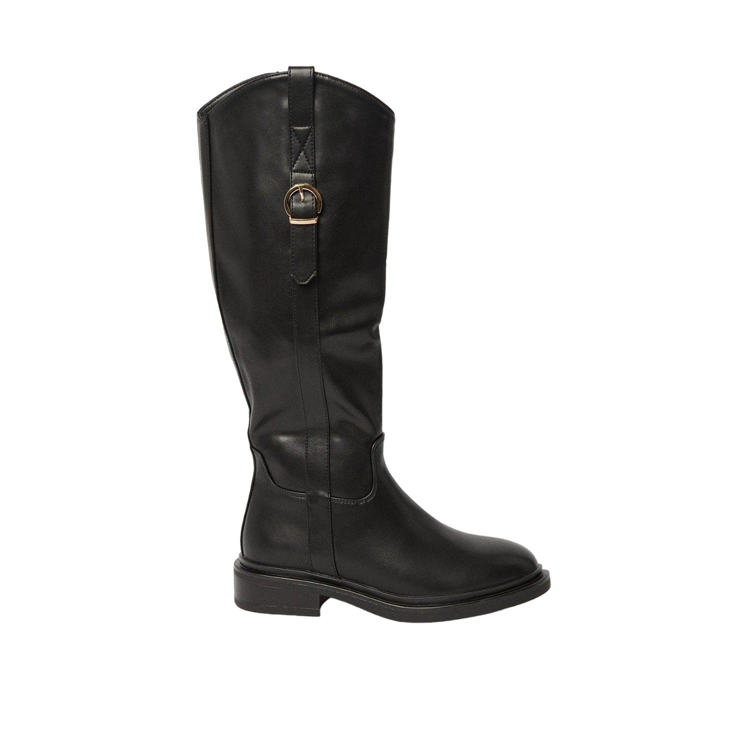 Black - Back - Dorothy Perkins Womens-Ladies Kampus Knee-High Riding Boots