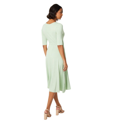 Sage - Back - Dorothy Perkins Womens-Ladies Wrap Short-Sleeved Midi Dress