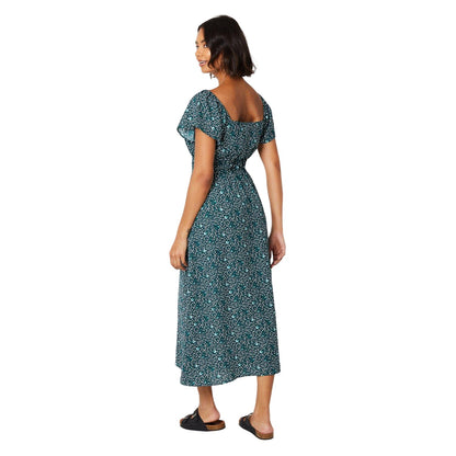 Black - Back - Dorothy Perkins Womens-Ladies Ditsy Print Angel Sleeve Midi Dress