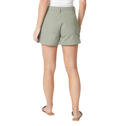 Khaki Green - Back - Dorothy Perkins Womens-Ladies Utility Petite Cargo Shorts