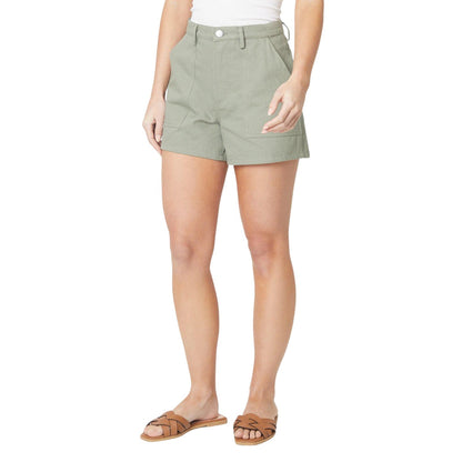 Khaki Green - Front - Dorothy Perkins Womens-Ladies Utility Petite Cargo Shorts