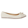 Cream - Back - Good For The Sole Womens-Ladies Tam Bow Wide Flat Ballet Shoes