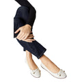 Cream - Side - Good For The Sole Womens-Ladies Tam Bow Wide Flat Ballet Shoes