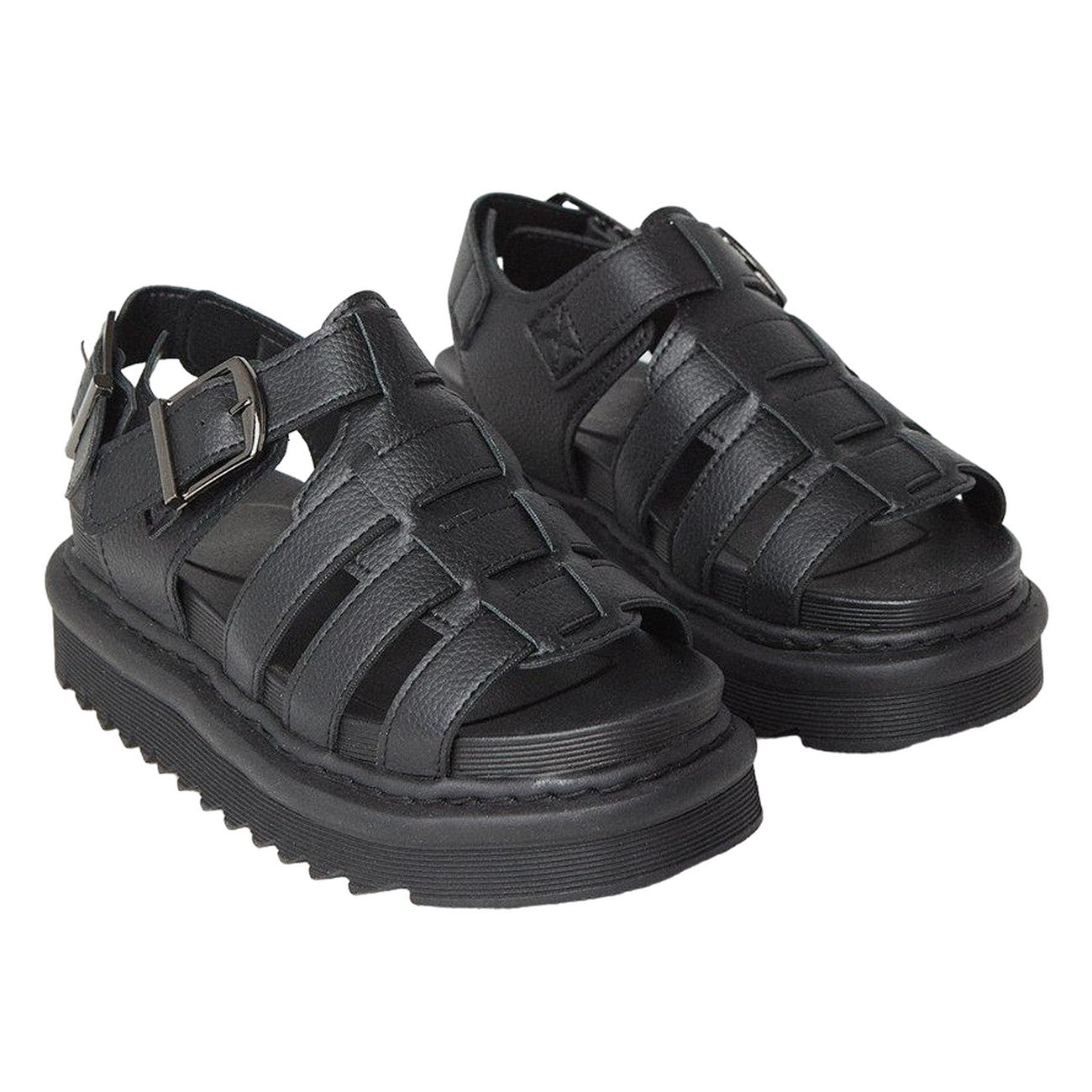 Black - Front - Faith Womens-Ladies Harmoney Milled Faux Leather Sandals