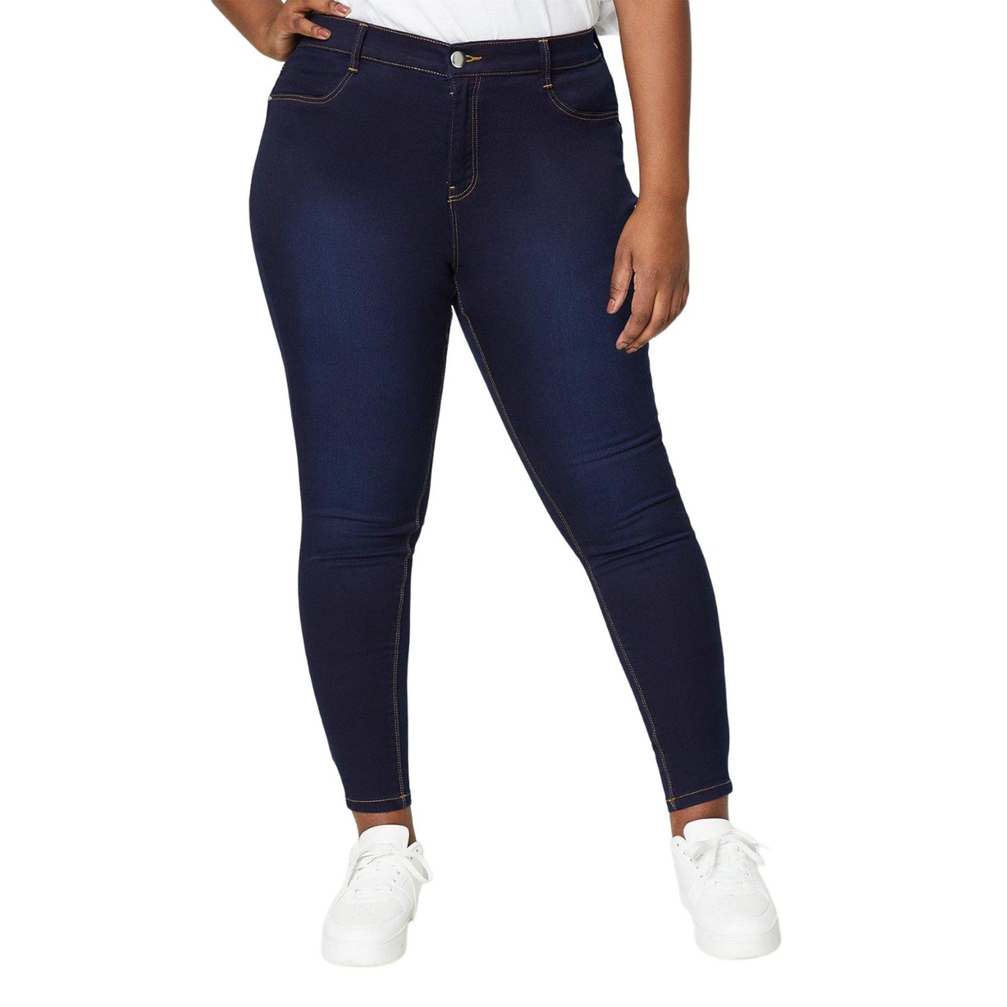 Indigo - Front - Dorothy Perkins Womens-Ladies Frankie Curve Skinny Ankle Grazer Jeans