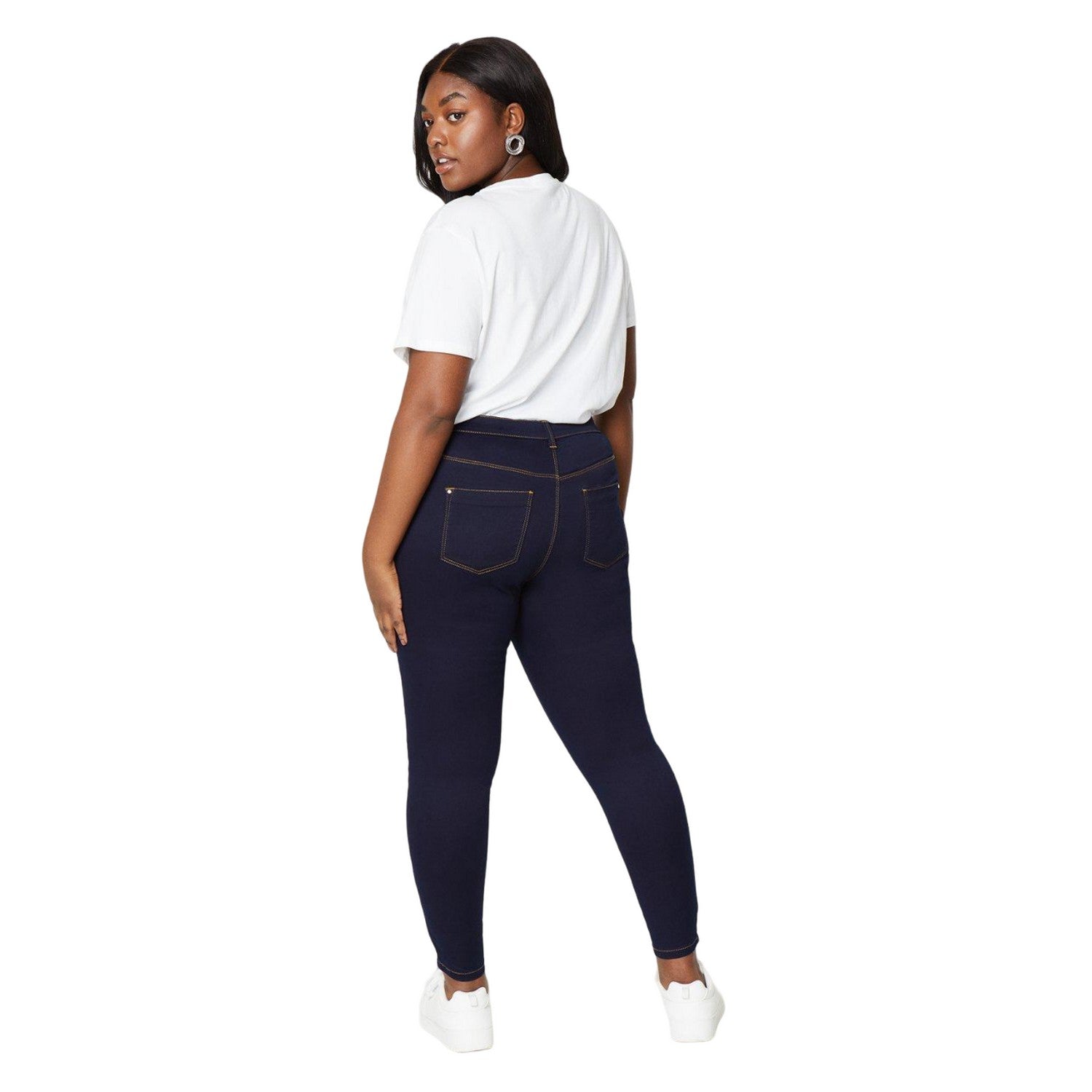 Indigo - Back - Dorothy Perkins Womens-Ladies Frankie Curve Skinny Ankle Grazer Jeans