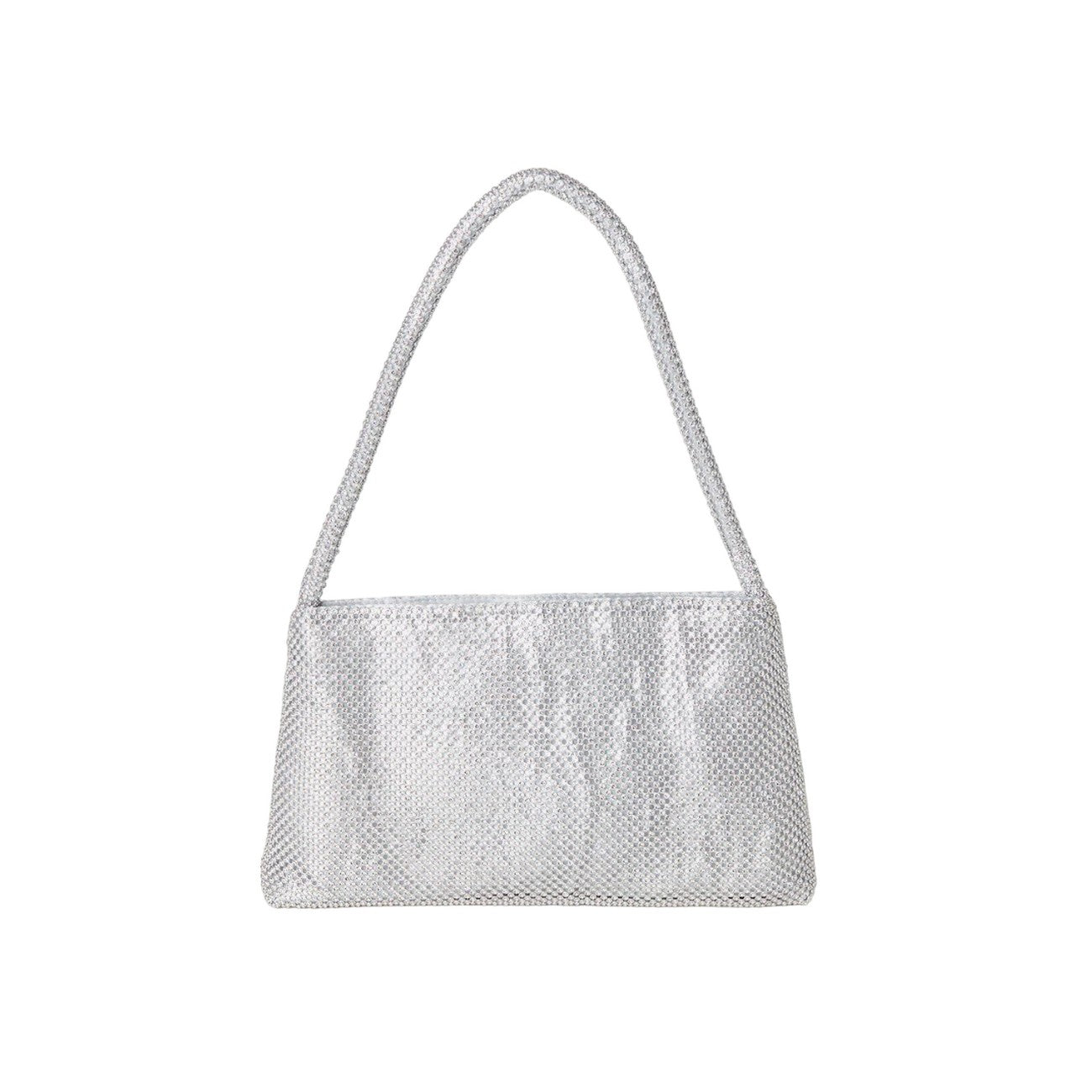 Silver - Front - Dorothy Perkins Womens-Ladies Tasha Diamante Zip Top Shoulder Bag