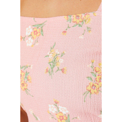 Pink - Side - Dorothy Perkins Womens-Ladies Ditsy Print Square Neck Top