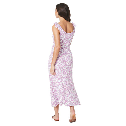 Pink-White - Back - Dorothy Perkins Womens-Ladies Scoop Neck Petite Midi Dress