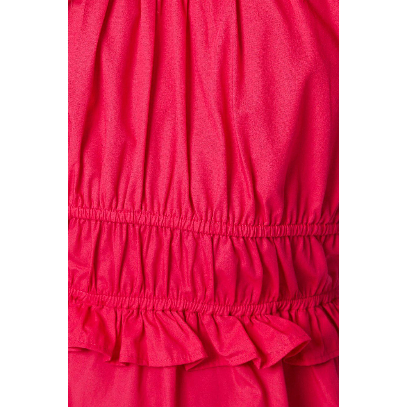 Hot Pink - Side - Dorothy Perkins Womens-Ladies Tiered Poplin Frill Petite Midi Dress