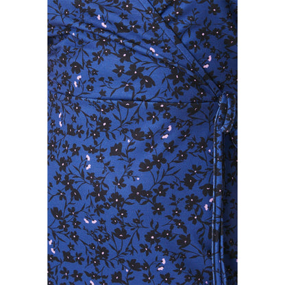 Blue - Side - Dorothy Perkins Womens-Ladies Floral V Neck Petite Short-Sleeved Midi Dress