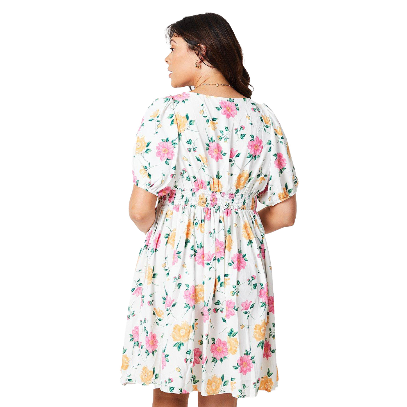 Ivory - Back - Dorothy Perkins Womens-Ladies Front Tie Plus Mini Dress