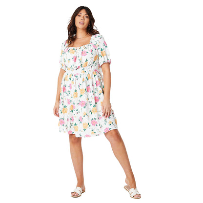 Ivory - Lifestyle - Dorothy Perkins Womens-Ladies Front Tie Plus Mini Dress