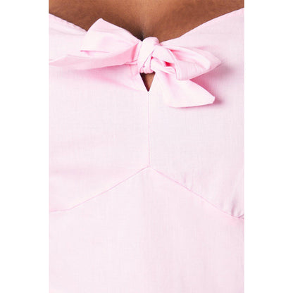 Pink - Side - Dorothy Perkins Womens-Ladies Tiered Front Tie Plus Midi Dress