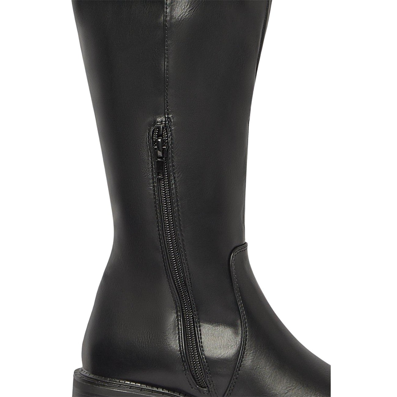 Black - Side - Principles Womens-Ladies Kandy Classic Suedette Knee-High Low Heel Riding Boots