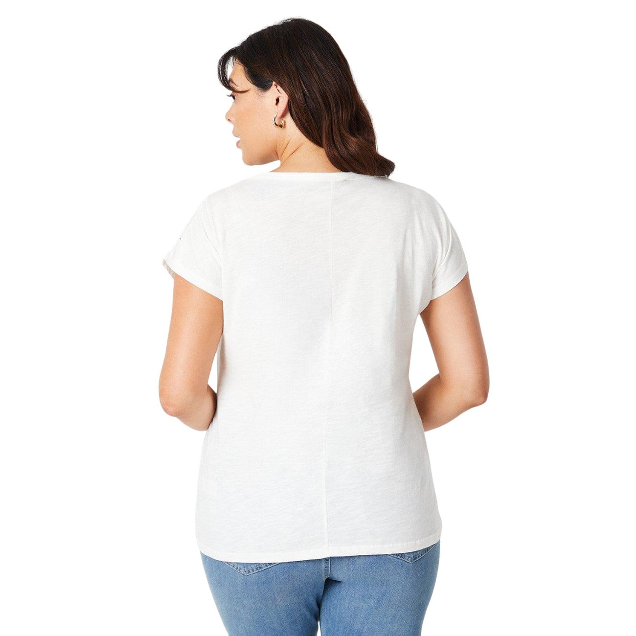 Ivory - Back - Dorothy Perkins Womens-Ladies Broderie Yoke Detail Plus Top