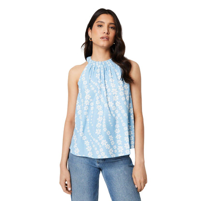 Blue - Front - Dorothy Perkins Womens-Ladies Shirred Halter Neck Top