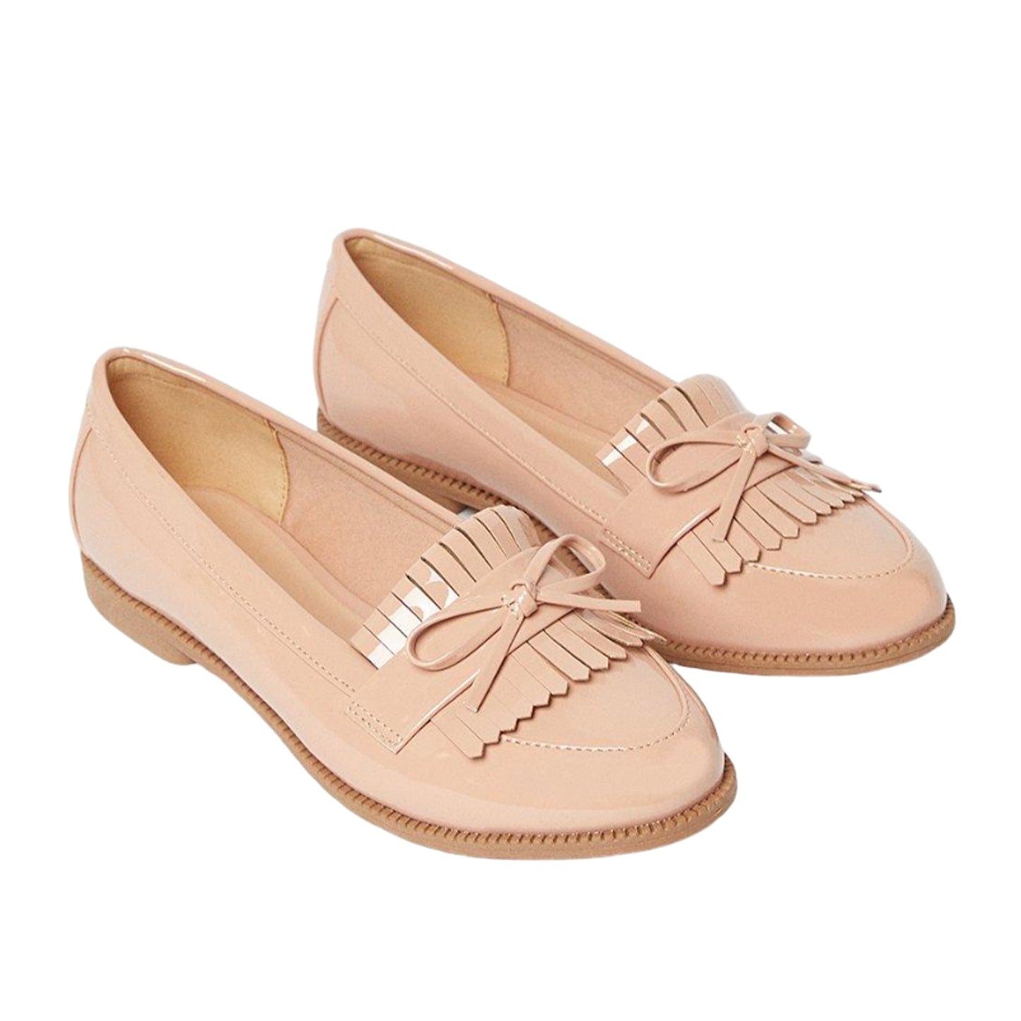 Blush - Front - Dorothy Perkins Womens-Ladies Loretta Tassel Wide Loafers