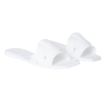 White - Front - Dorothy Perkins Womens-Ladies Foxie Beach Flat Mules