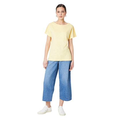Yellow - Side - Dorothy Perkins Womens-Ladies Crochet Trim T-Shirt