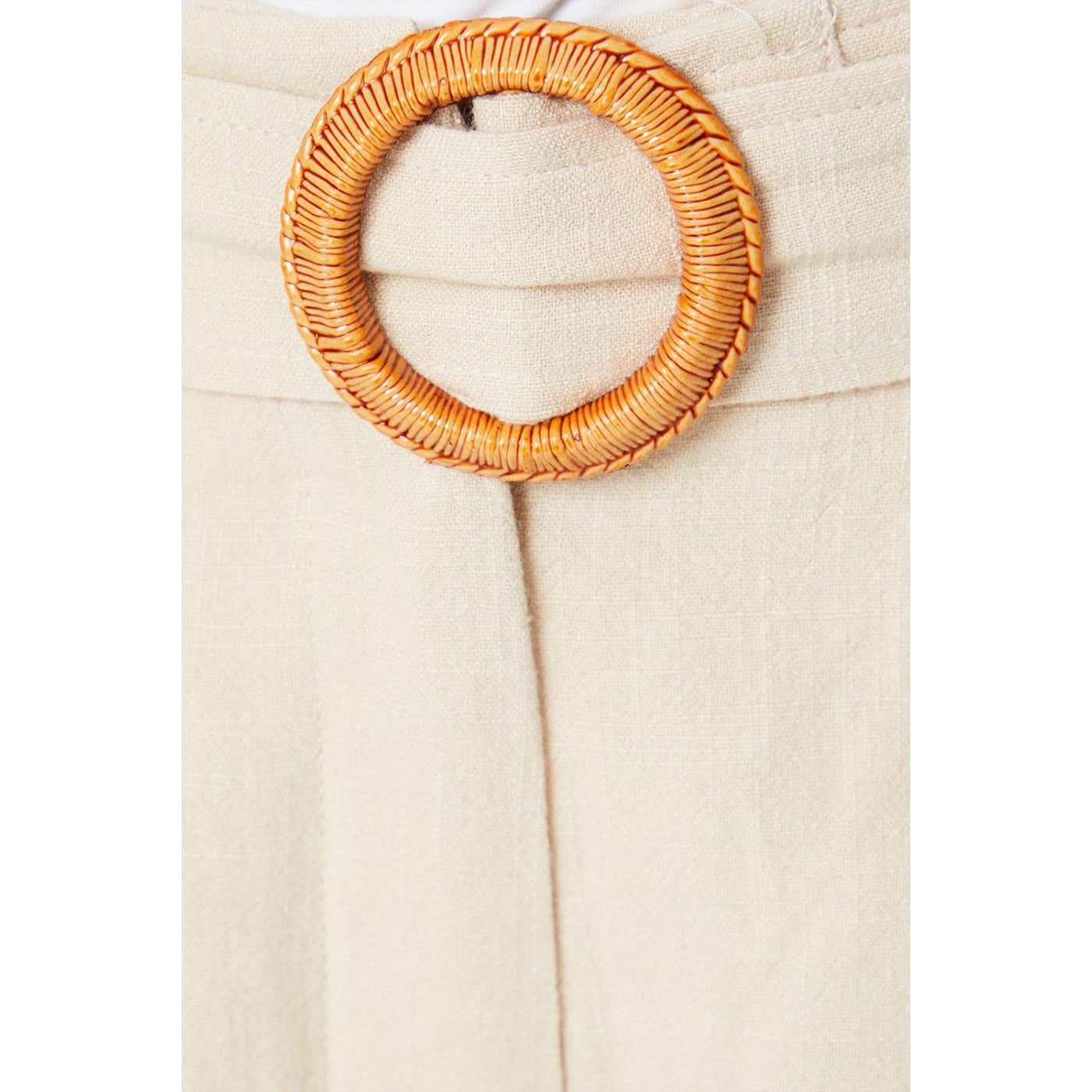 Stone - Lifestyle - Dorothy Perkins Womens-Ladies Linen Belt Petite Tailored Shorts