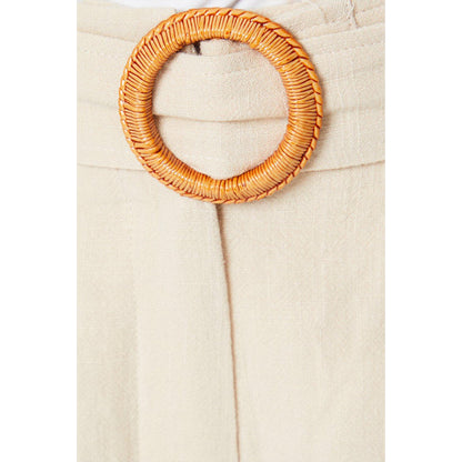 Stone - Lifestyle - Dorothy Perkins Womens-Ladies Linen Belt Petite Tailored Shorts