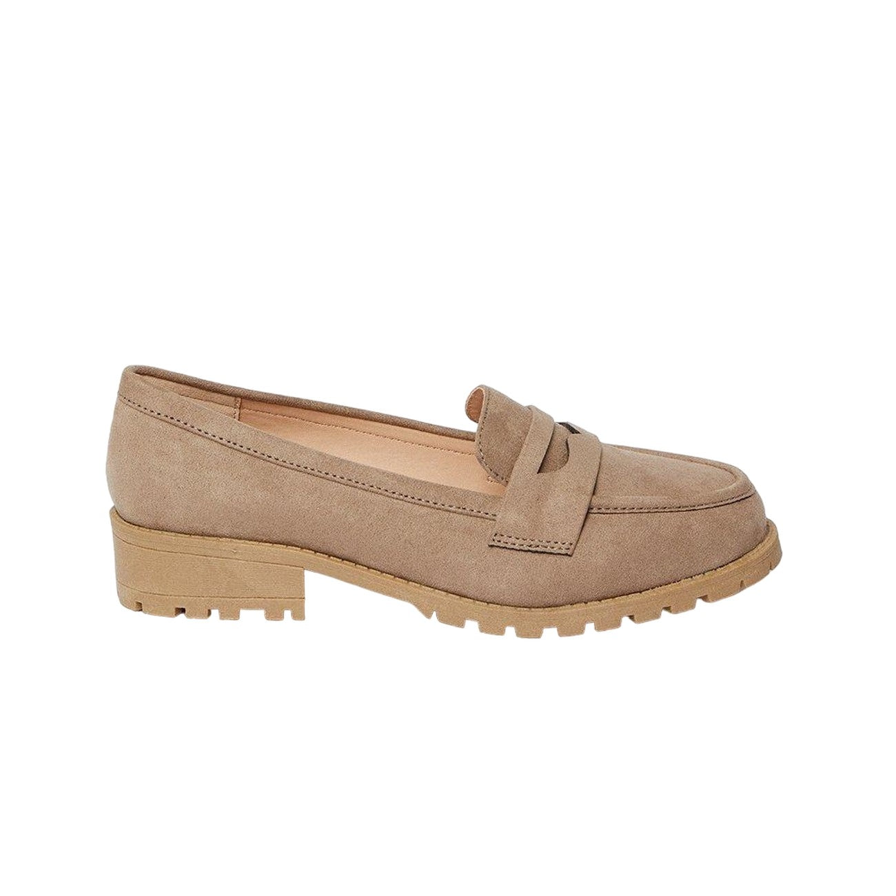 Taupe - Back - Dorothy Perkins Womens-Ladies Leoni Wide Penny Loafers