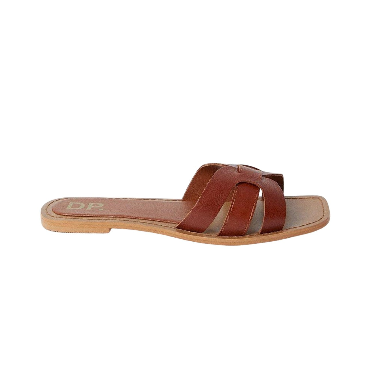 Tan - Back - Dorothy Perkins Womens-Ladies Jemma Leather Woven Sliders