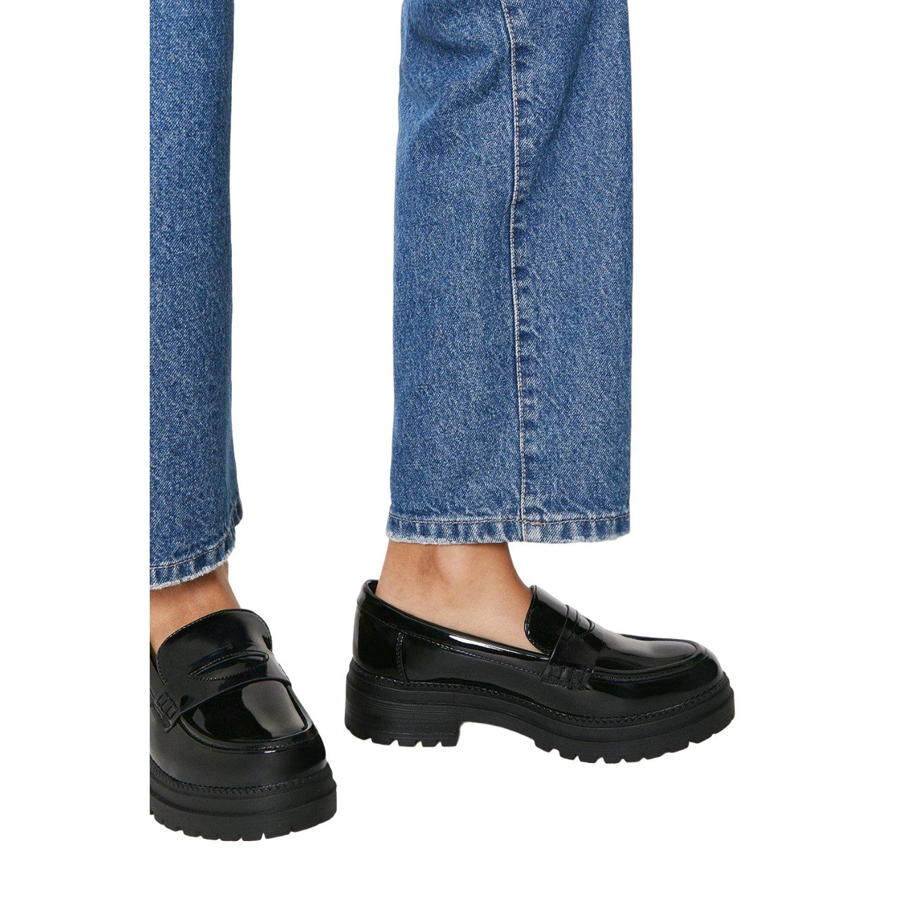 True Black - Side - Faith Womens-Ladies Niamh Chunky Loafers