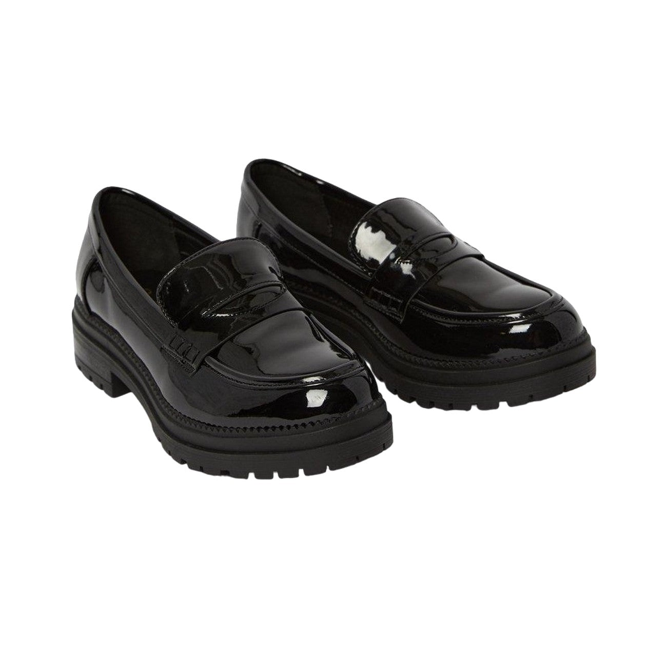 True Black - Front - Faith Womens-Ladies Niamh Chunky Loafers