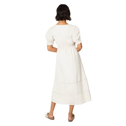 Ivory - Back - Dorothy Perkins Womens-Ladies Broderie Button Front Midi Dress